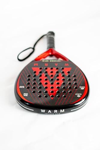 Warm Inferno Spin Teardrop Padel Racket – 3K Carbon Fiber Face, EVA Core for Balanced Control & Power, 3D Spin Texture | Includes 2 Premium Overgrips