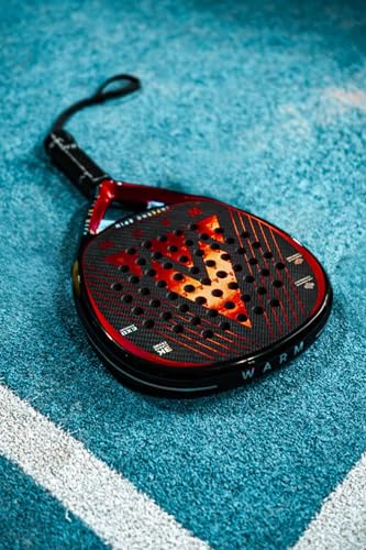 Warm Inferno Spin Teardrop Padel Racket – 3K Carbon Fiber Face, EVA Core for Balanced Control & Power, 3D Spin Texture | Includes 2 Premium Overgrips